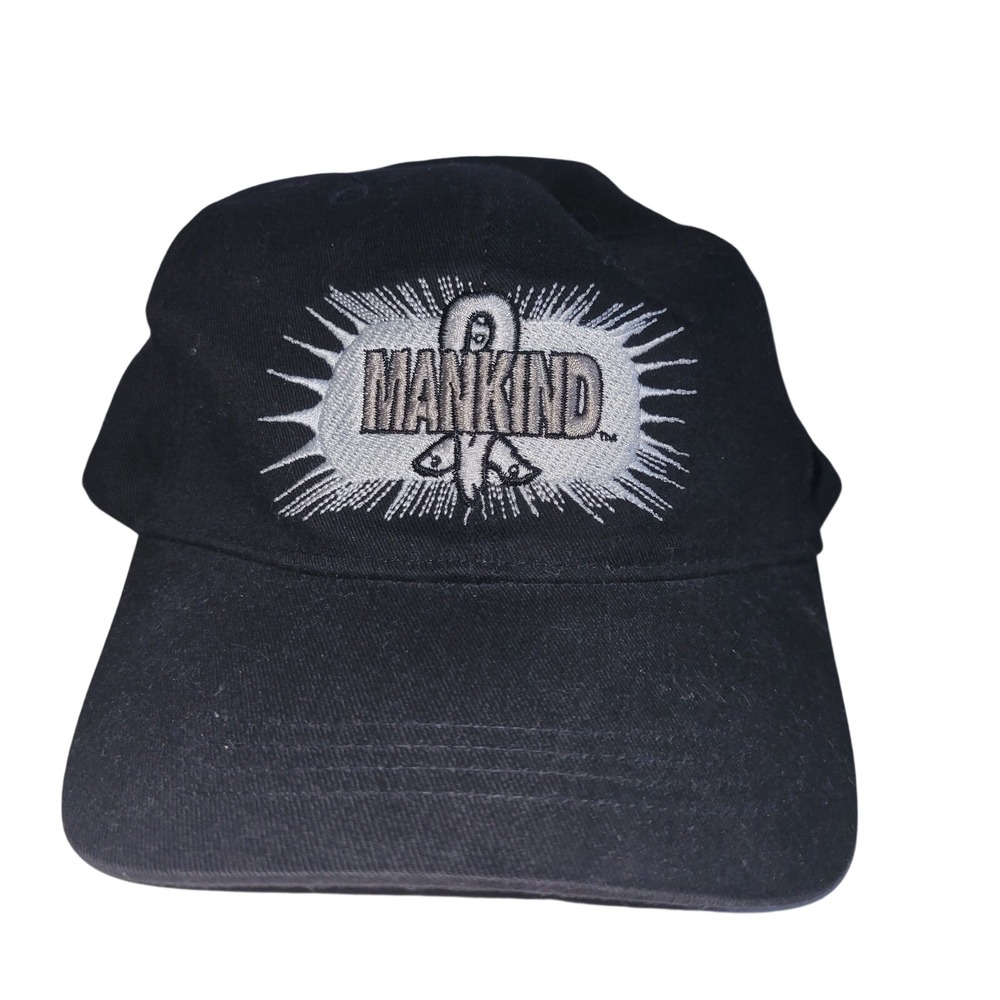 Vintage 1999 WWF Mankind Deranged Maniacal Snapback Hat Cap Mick Foley WWE Rare